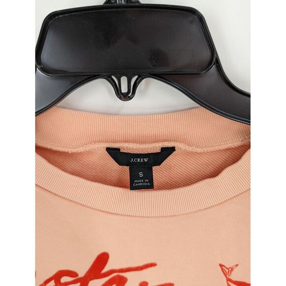 Women's J. Crew Oyster Bay Sweatshirt Original Cotton Terry Peach, Size Small - Picture 3 of 4